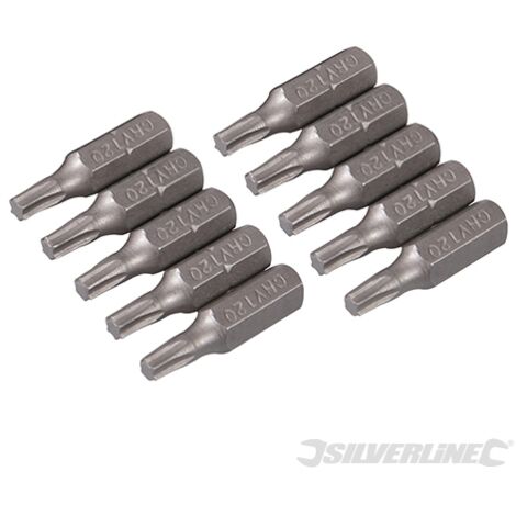 10 embouts T20 chrome-vanadium, T20