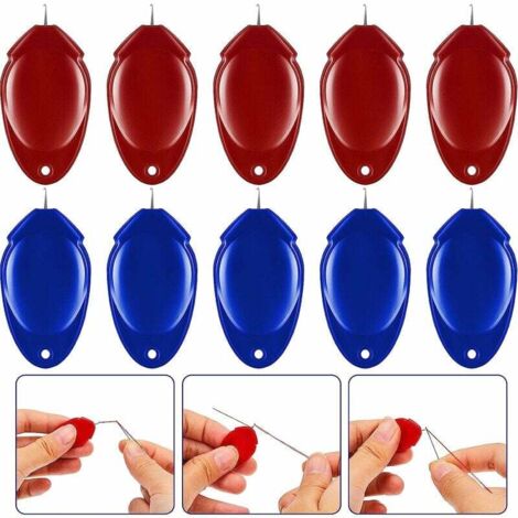 10 enhebradores de agujas para coser a mano - Enhebrador individual de plástico - Herramienta para manualidades - Aguja autoenhebradora
