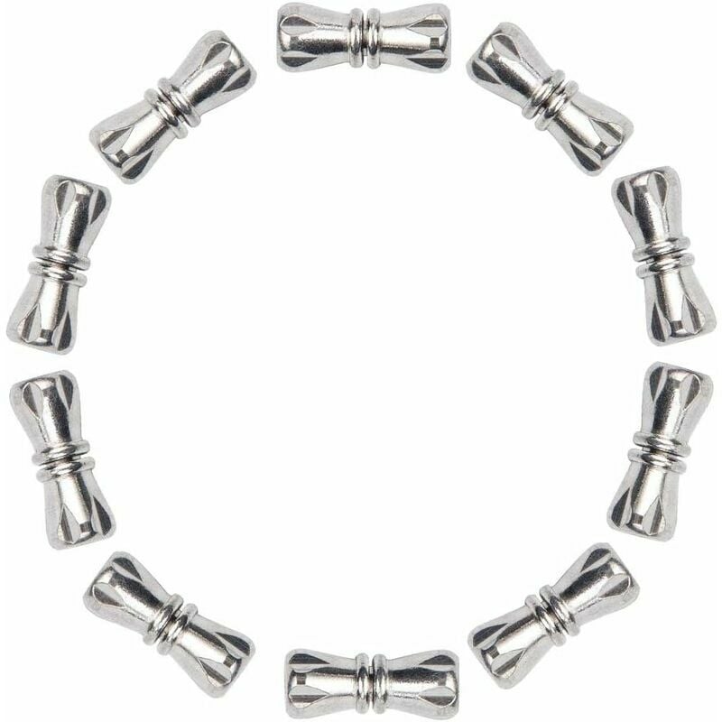 10 Ensembles 1mm Trou fermoirs à vis en Acier Inoxydable fermoirs à vis de Colonne Tube en Cuir Embouts de Cordon avec Verrouillage pour Bracelet