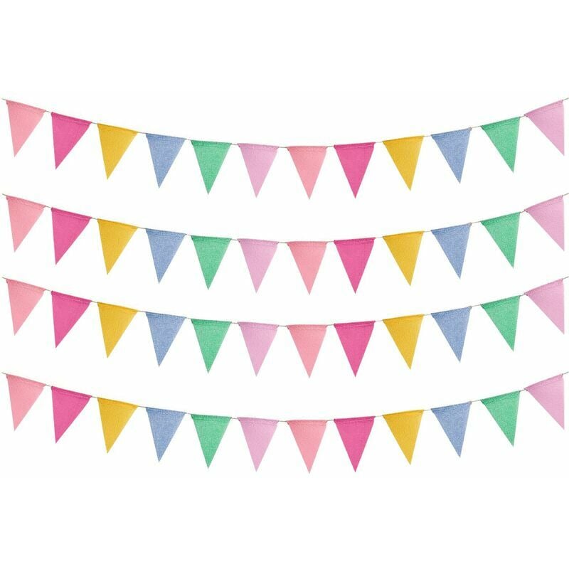 10 Ensembles de 120 Pièces Fanions Multicolores Fanions Guirlande de Banderoles Extérieures Décorations de Fête d'Anniversaire de Mariage (Ordre de