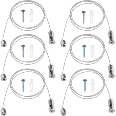 10 Ensembles Kit de Suspension d'éclairage Kit de Câble de Fil de Suspension au Plafond Câble de Câble Métallique de Lumière Suspendue Fil de Lustre Robuste Suspension de Lumière Réglable