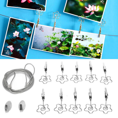 10 Épingles à Photos en Acier Inoxydable pour Décor Murale - Support pour Cartes Postales et Photos Fleuri