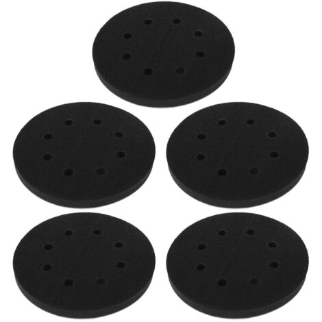 10 éponges abrasives souples 5" avec 8 trous, tampons de ponçage remplaçables pour polisseuse