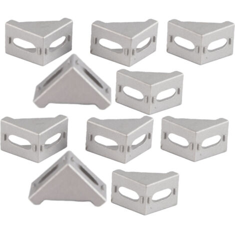 10 équerres d'angle en alliage d'aluminium en forme de L, fixations à angle droit 28 x 28 mm