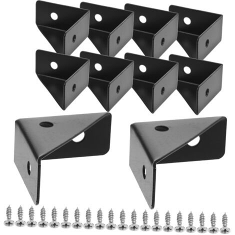 10 escuadras triangulares gruesas de acero inoxidable, soportes para estantes de pared, tamaño pequeño, color negro, accesorios resistentes para el soporte de muebles y electrodomésticos.