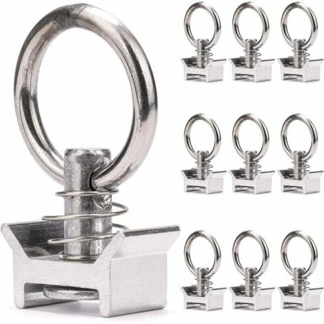 10 estacas individuales para tienda de campaña con anillo, capacidad de carga 1000 kg, estacas de anclaje para riel de aeronaves, anillo de anclaje