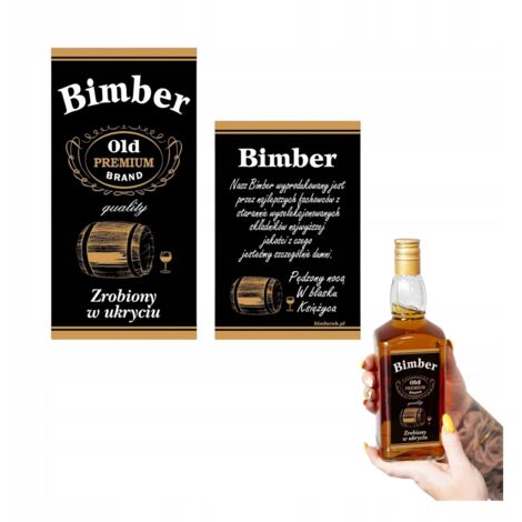 10 ETICHETTE ADESIVE PER BOTTIGLIE DI VODKA E ALCOOL MOONSHELL NERE
