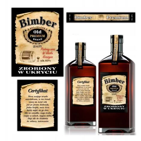 10 Etiketten für eine Wodkaflasche, hergestellt in Hidden Moonshine, neu