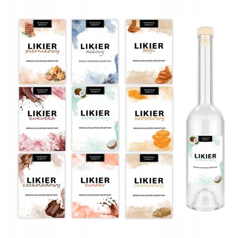 10 Etiketten für Flaschen mit selbstgemachtem Likör (Geschenk)