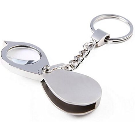 10-fache Vergrößerung, faltbare Metall-Taschenlupe mit Schlüsselring, 30-mm-Linse zum Lesen von Karten, Etiketten, Bastelarbeiten und für Menschen mit Sehbehinderung.