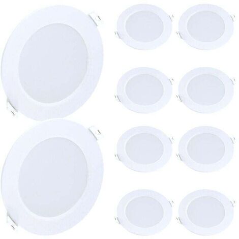 10 faretti LED da incasso dimmerabili tricolore da 9W: bianco ultra brillante 6000K