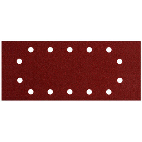 10 feuilles abrasives, 115 x 280 mm, P 80, bois+métal, série « professional », 14 trous, pour fixation par pince, pour ponceuse vibrante metabo 10 pièces