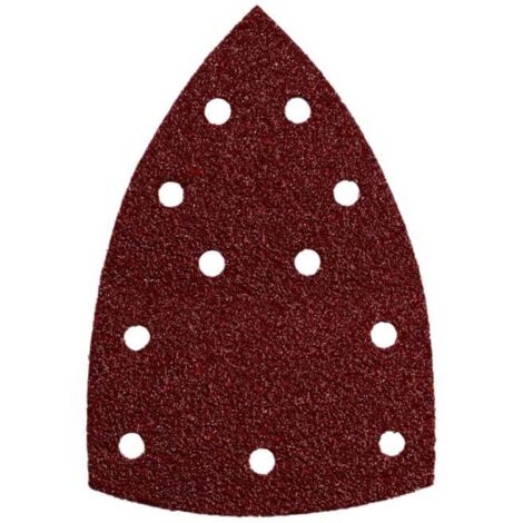 10 feuilles abrasives auto-agrippantes 100 x 150 mm, P 240, série « classic », pour bois, en 2 parties, perforées, pour ponceuse multifonctions metabo 10 pièces