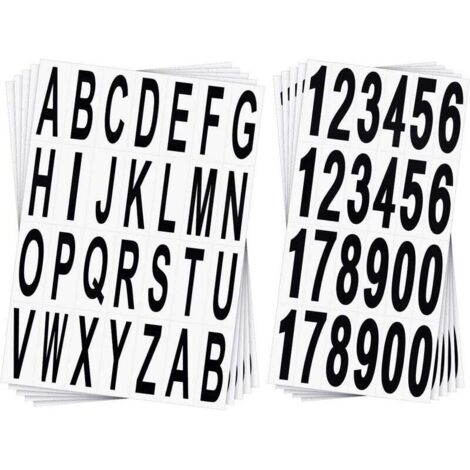 10 feuilles boîte aux lettres lettre numéro autocollants noir vinyle Alphabet numéro décalcomanies pour maison appartement adresse fenêtre porte voiture camion