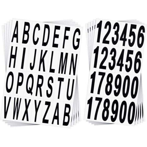 10 feuilles boîte aux lettres lettre numéro autocollants noir vinyle Alphabet numéro décalcomanies pour maison appartement adresse fenêtre porte voiture camion