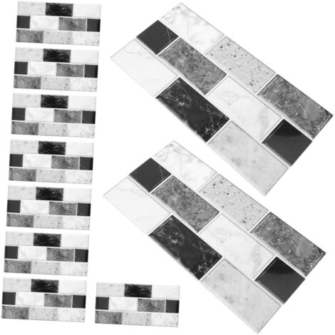 10 Feuilles Carrelage Autocollant Stickers Muraux Imperméables et Auto