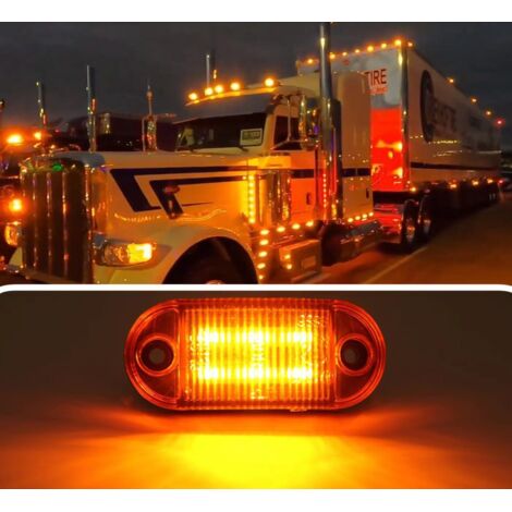 10 feux de position latéraux à LED (avant et arrière) pour camion et remorque, 6 LED chacun.