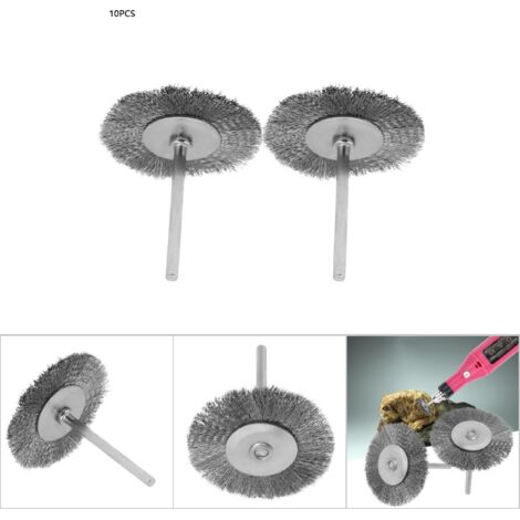 10 Flache Stahlpolierbürsten, tiefer Bürstenkopf für intensive Reinigung (3x38mm)