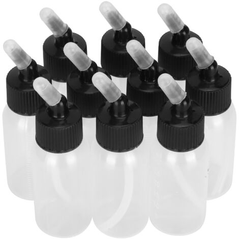 10 flacons aérographe 30ml résistants à la corrosion pour encres avec pistolet à siphon double action