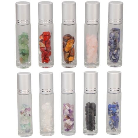 10 Flacons Rouleaux Huiles Essentielles en Verre Transparent Anti-Fuite pour Aromathérapie et Soins