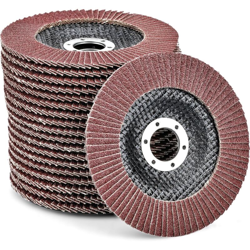 10 Flap Discs ø 125 mm x 22.2 mm Grain 80 Flap Discs Grinding Discs for Removing Burrs, Rust, Polishing, Finishing