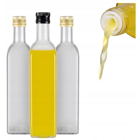 10 Flaschen MARASCA CLEAR 500 ml MIT SPENDER für Olivenöl-Essig-Sirup 0,5 l