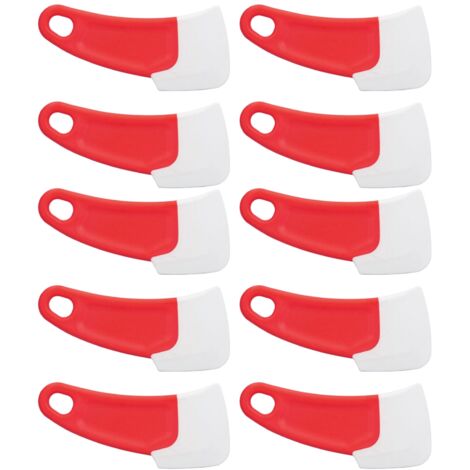 10 flexible Silikonspatel mit Loch und PP-Griff zum Kochen, Backen und Braten – Rot