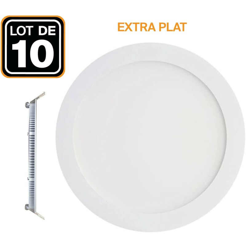 

10 Foco empotrable led 15 W Redondo Extraplano Blanco neutro 4500 K