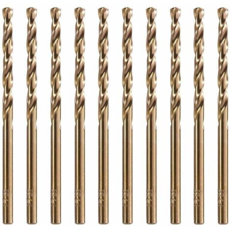 10 forets au cobalt M35 HSS de 3,2 mm Ensemble de forets au cobalt Forets hélicoïdaux pour le perçage sur l'acier inoxydable, les aciers durs, le méta