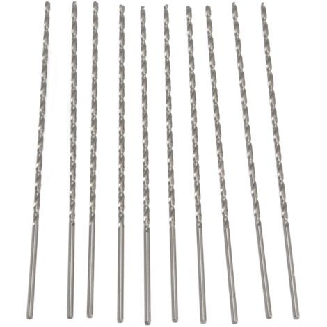 10 Forets HSS Extra-Longs pour Perçage Rapide et Précision Maximale, Haute Durabilité, Performance Fiable, Mèches Noires à Torsion