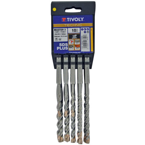 10 forets MASTER3 SDS+ 3 Taillants L 110- 160mm Ø 6 à 14mm TIVOLY - 10922770002