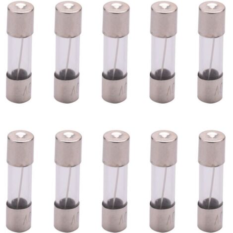 10 Fusibles à Retardement 5x20mm 250V Ampères Tubes en Verre Lot de 10 Pièces