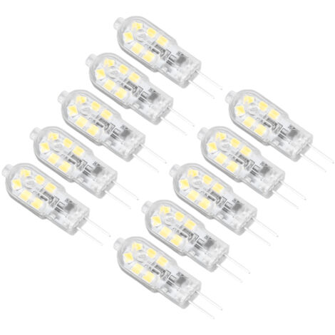 10 G4 12V LED-Lampen, dimmbar, hohe Helligkeit und hoher Farbwiedergabeindex (CRI), transparentes Gehäuse für die Gartenbeleuchtung, warmes Licht