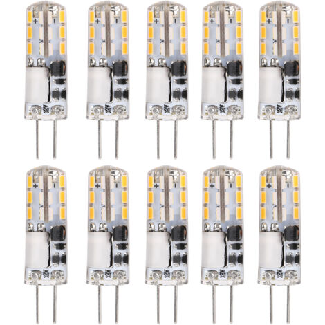 10 G4 LED-Lampen, 24 LEDs, 1,2 W, Bi-Pin-Sockel für Decken- und Wandleuchten, 12 V, 10er-Packung