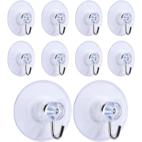 10 ganci a ventosa, ganci a parete trasparenti rimovibili con ventosa per bagno, cucina, doccia, asciugamani, ganci a parete, accessori (45 mm)