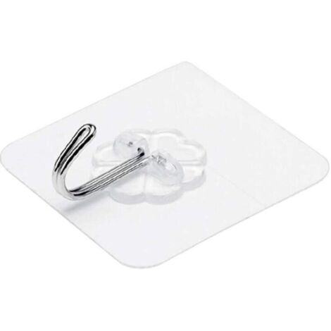 10 ganci adesivi trasparenti riutilizzabili per porte di cucina, asciugamani, vestiti, cappelli e borse, impermeabili e resistenti all'olio.