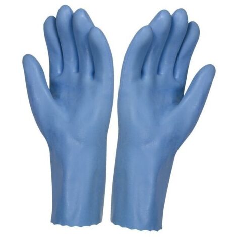 10 Gant Latex Naturel Bleu Tout Enduit S-coton Interlock Taille8 1-2