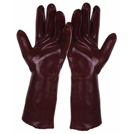 10 Gant Pvc Rouge  Longueur 35cm T9,5
