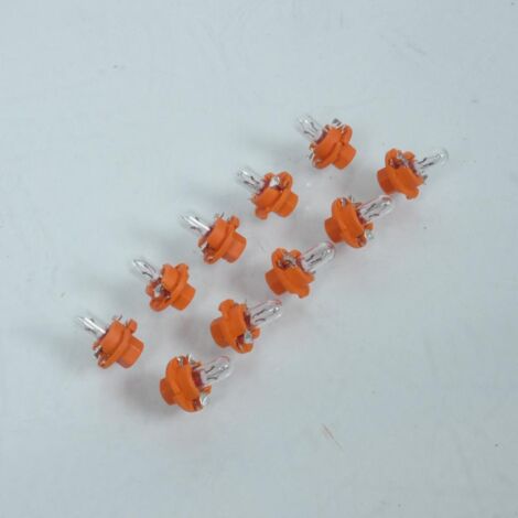 10 Glühbirne mit Kunststoffsockel orange 12v 1.1w bx8.4d flosser