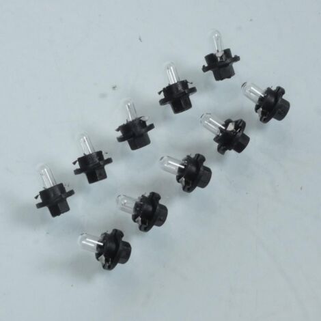 10 Glühbirne mit schwarzem Kunststoffsockel 12v 1.2w bx8.4d