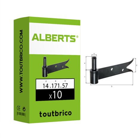 10 gonds queue de carpe Ø14 x 171 x 57mm - Alberts