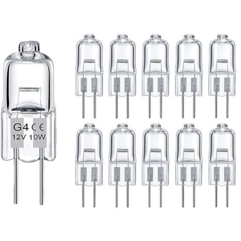 10 Halogen G4-Lampen – 160 Lumen – Warmweiß 2800K – Dimmbar – Wohn- & Gewerbe – 3000h Lebensdauer