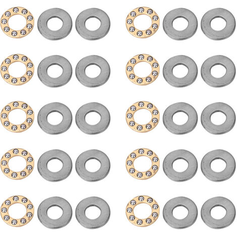 10 hochpräzise Miniatur-Axialkugellager aus Flachstahl, Packung mit 10 Stück (7x13x4,5mm)