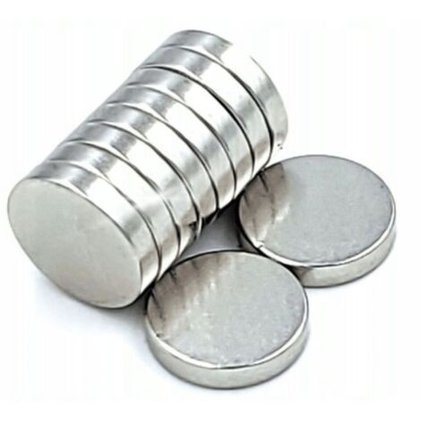 10 imanes cilíndricos de neodimio Falon-Tech de 14 x 2 mm, redondos, potentes y con disco.