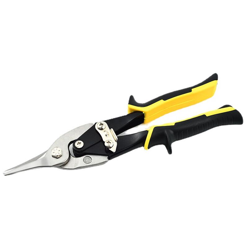 10 Inch Aviation Tin Snips, Straight Cut, Heavy Duty Metal Cutter for Cutting Sheet Metal, Chrome Vanadium Steel