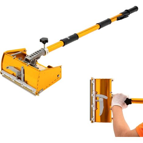 10 inch Drywall Trowel Professional Drywall Flat Finishing Box with Extension Handle Adjustable Height 35"-59", Aluminum Drywall Flat Finishing Box Tool Finishing Mud Box for Plasterboard Wallboard Sh