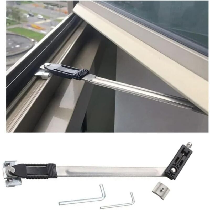 10-inch Stainless Steel Window Limiter Window Lock Window Restrictor Anti-Opening Window Child Safety Lock Window Wind Blocker Window Stop