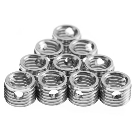 10 inserts filetés autotaraudeurs en acier inoxydable 307 (intérieur M81,25 extérieur M121,5)