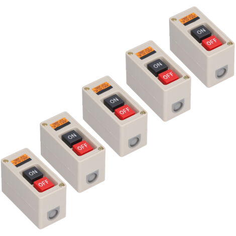 10 Interrupteurs Bouton Poussoir 380V 15A pour Commande Triphasée Marche/Arrêt, Boîtier de Commande TBSP-315