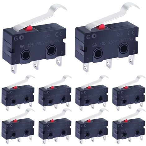 10 interruptores táctiles sensibles de 250 V, 5 A, 3 pines, NO, NC, microinterruptores de límite, palanca de rodillo, SPDT, acción rápida, lote KW11-3Z-05